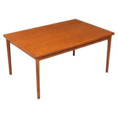 Newly Refinished - Expanding Danish Modern Draw-Leaf Dining Table