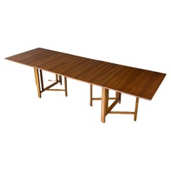 Newly Refinished - Expanding / Foldable Mid-Century Modern Walnut Dining Table