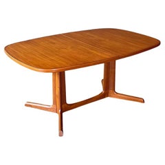Newly Refinished -Expanding Mid-Century Danish Modern Teak Dining Table by Gudme