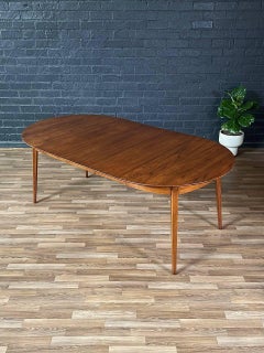 Newly Refinished - Expanding Mid-Century Modern “Profile” Round Dining Table