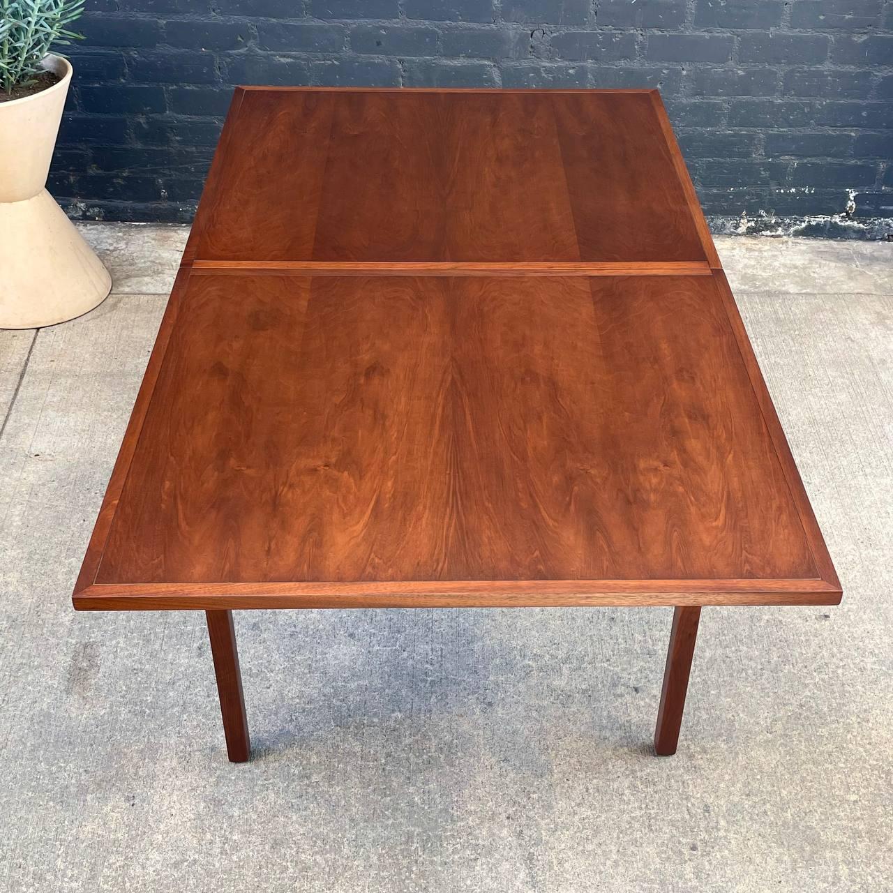 Newly Refinished Expanding Mid-Century Modern Walnut Dining Table, Milo Baughman 1