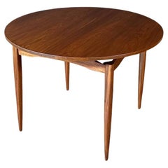 Newly Refinished - Expanding Mid-Century Modern Walnut Floating Top Dining Table