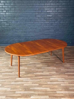 Newly Refinished - Expanding Mid-Century Swedish Modern Teak Dining Table