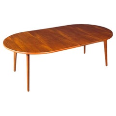 Newly Refinished - Expanding Mid-Century Swedish Modern Teak Dining Table