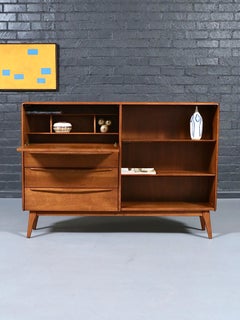 Appena restaurata - Scrivania ribaltabile Heywood-Wakefield modello M-328W con libreria