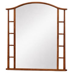 Newly Refinished - id-Century Japanese Inspired Modern Arched Wall Mirror