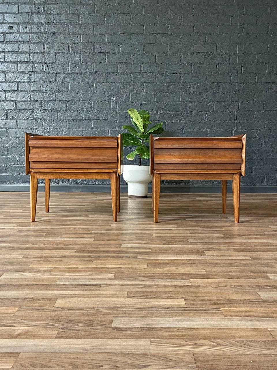 Walnut Newly Refinished - Mid-Century Modern “1st Edition” Night Stands by Lane