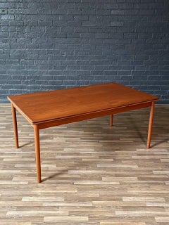 Newly Refinished - Large Danish Modern Expanding Draw-Leaf Dining Table
