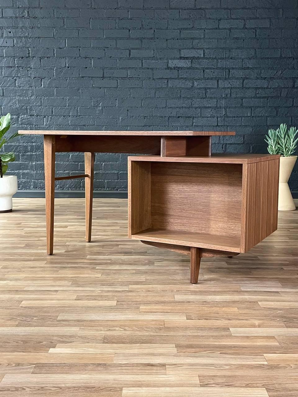 Mahogany Newly Refinished - Mid-Century California Modern Desk by John Keal