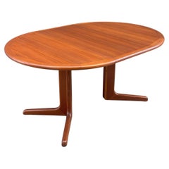 Newly Refinished - Mid-Century Danish Modern Expanding Teak Round Dining Table