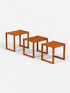 Tavolini in teak moderni danesi del Mid Century di Vi-Ma Mobler appena rifiniti