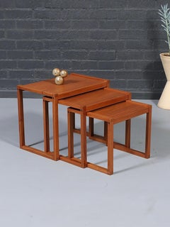 Newly Refinished - Mid-Century Danish Modern Teak Nesting Tables by Vi-Ma Mobler