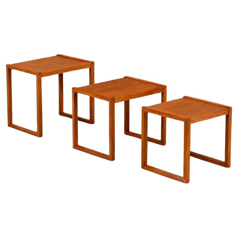 Newly Refinished - Mid-Century Danish Modern Teak Nesting Tables by Vi-Ma Mobler