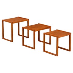 Tavolini in teak moderni danesi del Mid Century di Vi-Ma Mobler appena rifiniti