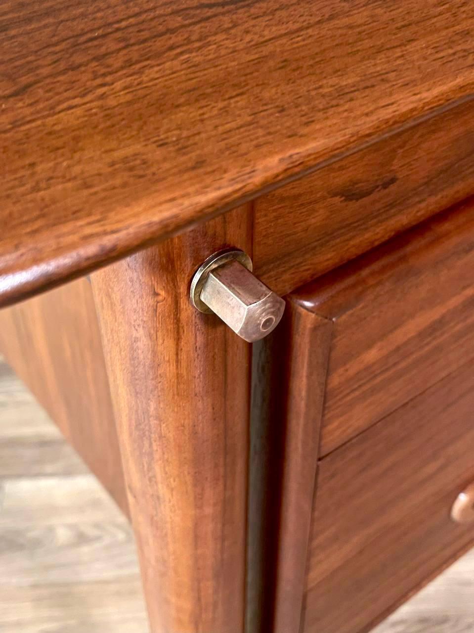 Newly Refinished - Mid-Century Danish Modern Walnut Executive Desk For Sale 2
