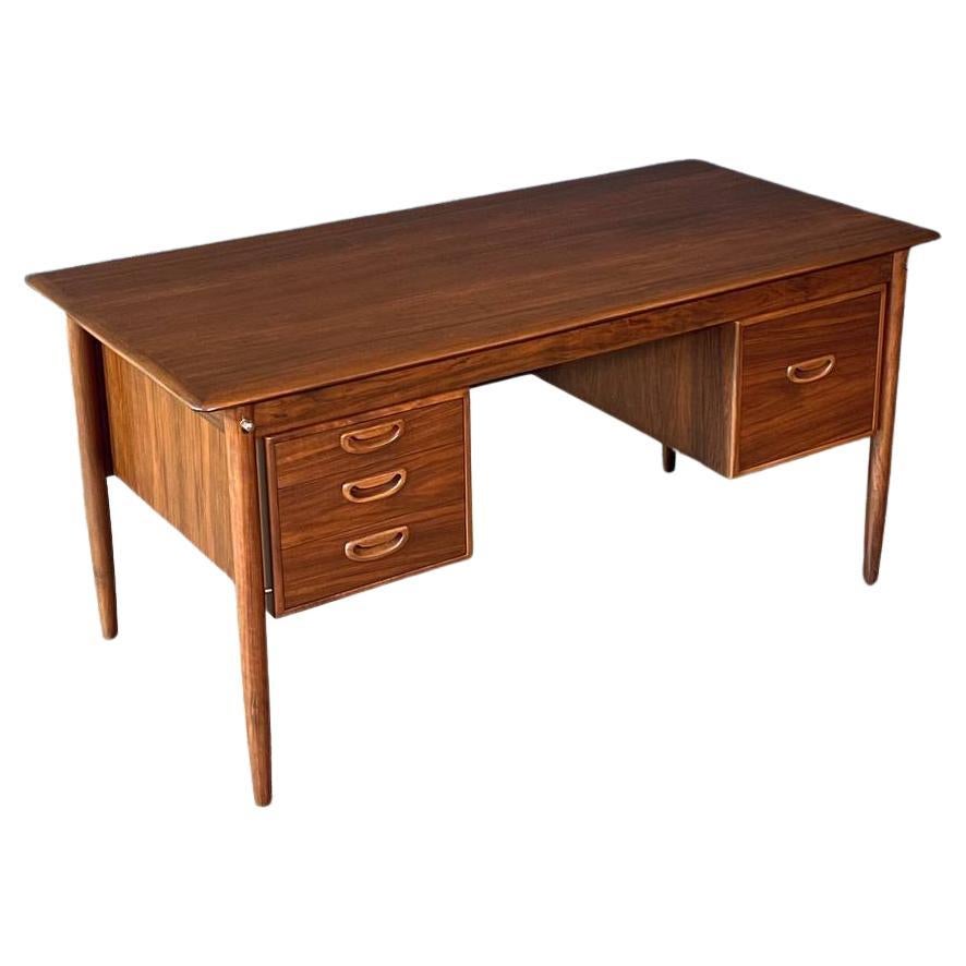 Newly Refinished - Mid-Century Danish Modern Walnut Executive Desk