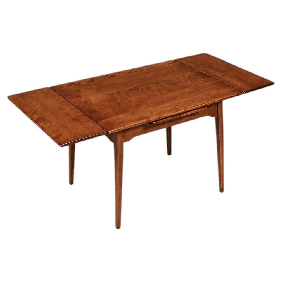 Newly Refinished - Mid-Century Draw-Leaf Dining Table For Sale