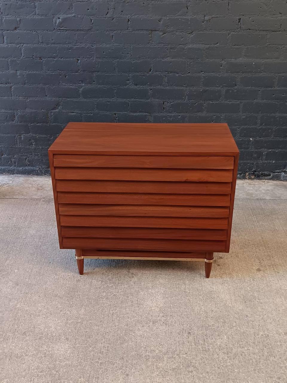 Mid-20th Century Newly Refinished - Mid-Century Modern 3-Drawer Dresser by Merton Gershun For Sale