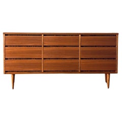 Newly Refinished - Mid-Century Modern 9-Drawer Walnut Dresser Newly Refinished - Mid-Century Modern 9-Drawer Walnut Dresser