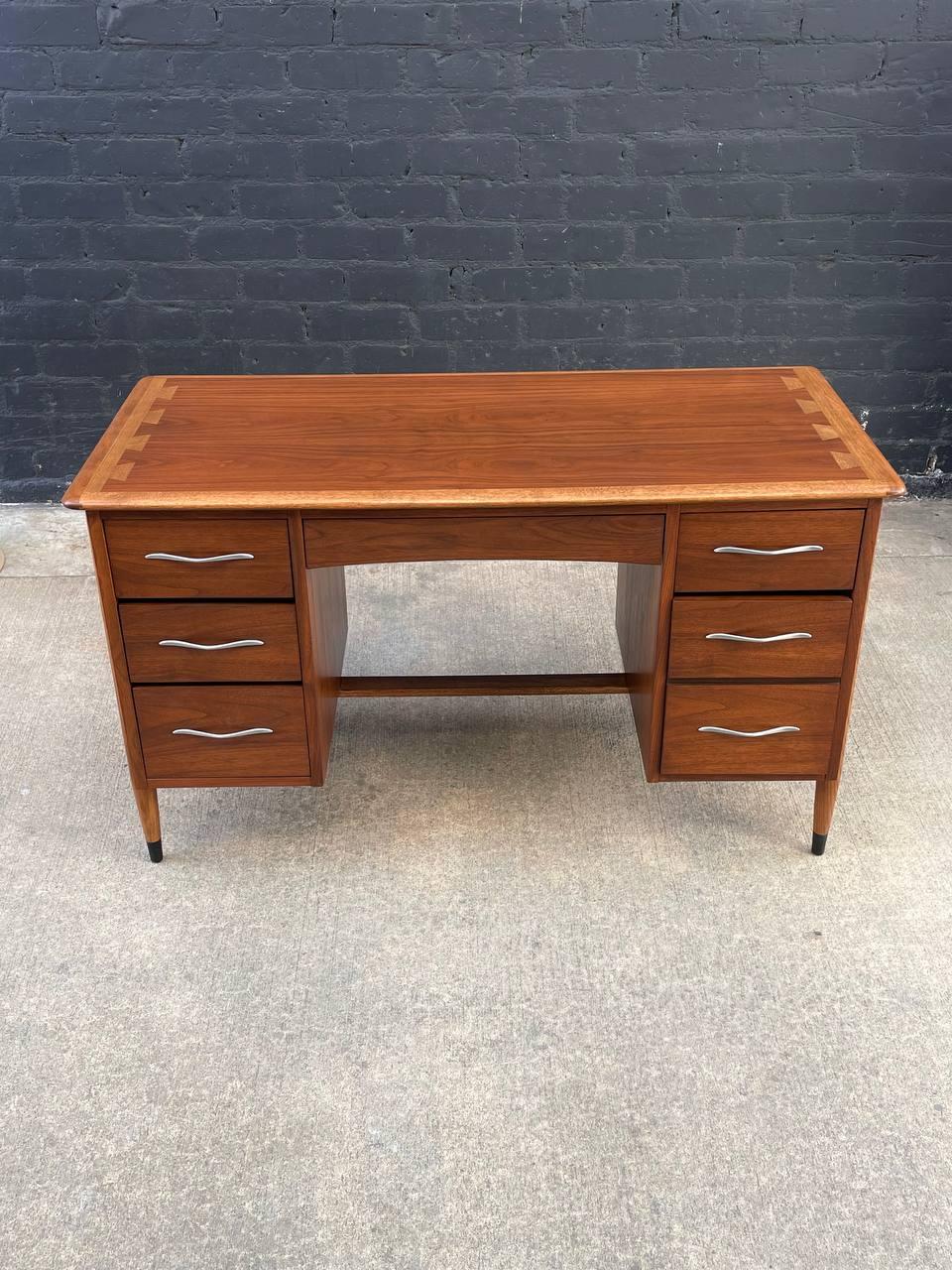 Oak Newly Refinished - Mid-Century Modern “Acclaim” Desk by Lane