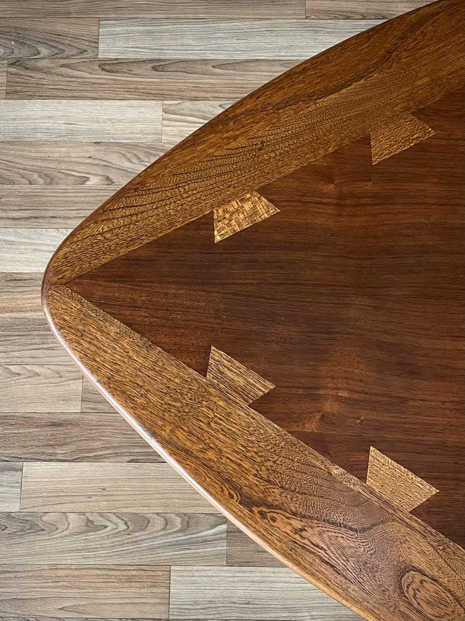 Oak Newly Refinished - Mid-Century Modern “Acclaim” Triangular Tier Side Table