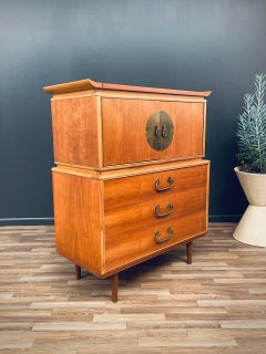 Newly Refinished - Mid-Century Modern “Amerasia” Style Highboy Dresser