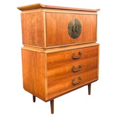 Antique Newly Refinished - Mid-Century Modern “Amerasia” Style Highboy Dresser