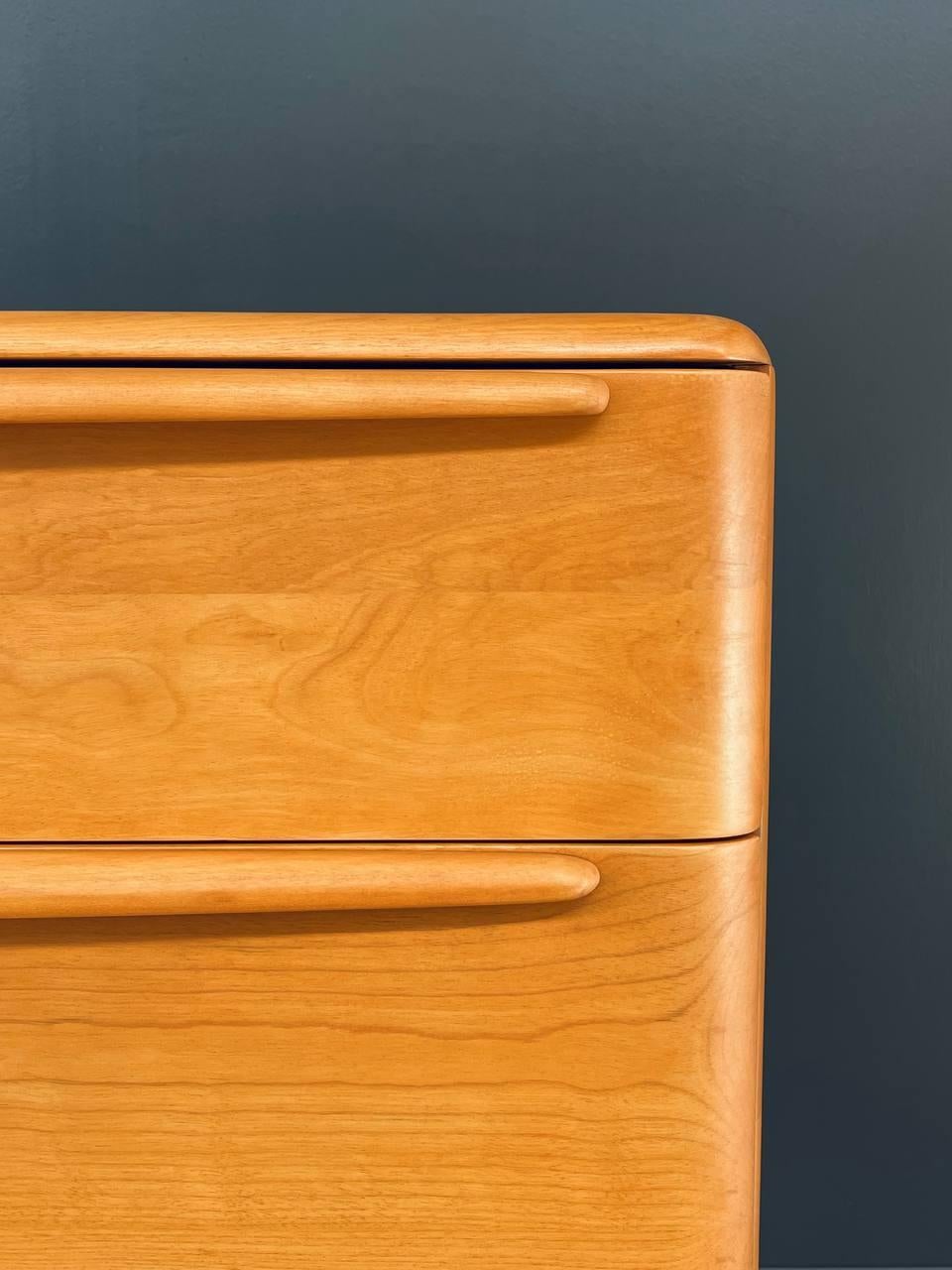 Newly Refinished - Mid-Century Modern Birch Highboy Dresser by Heywood Wakefield 3