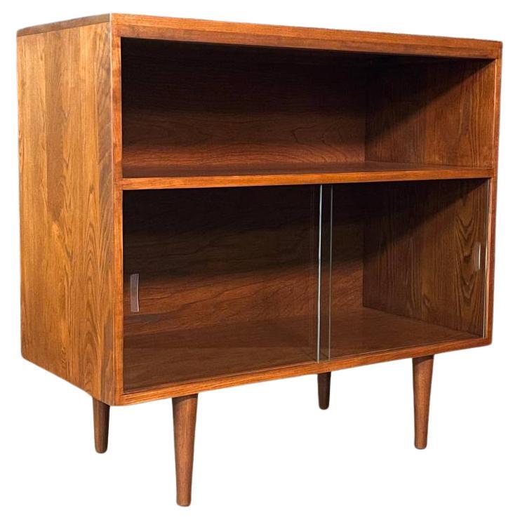 Newly Refinished - Mid-Century Modern Bookcase w/ Glass Doors