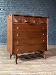 Newly Refinished - Mid-Century Modern “Brasilia” Highboy Dresser by Broyhill