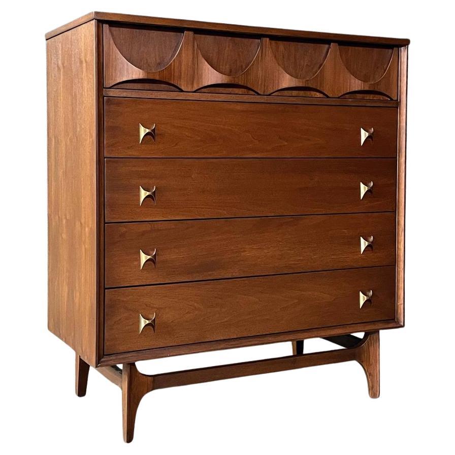 Newly Refinished - Mid-Century Modern “Brasilia” Highboy Dresser by Broyhill
