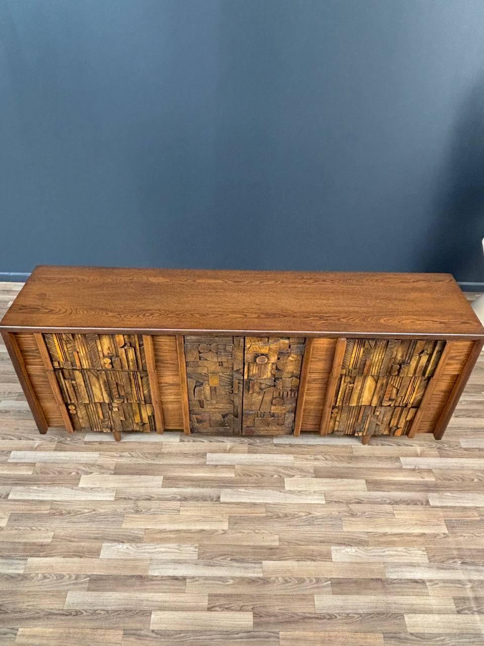 American Newly Refinished - Mid-Century Modern Brutalist Dresser by Lane