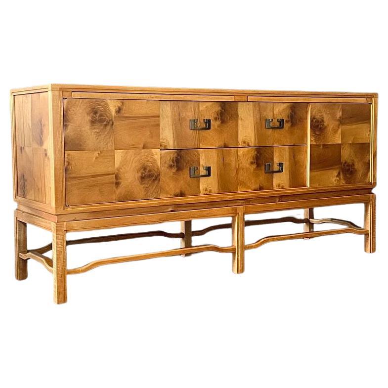 Newly Refinished - Mid-Century Modern Burlwood Credenza by Ray See for SeeMar For Sale