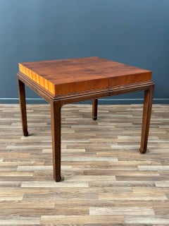 Newly Refinished - Mid-Century Modern Burlwood Expanding Butterfly Dining Table