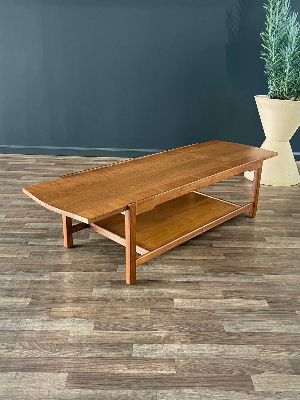 American Newly Refinished - Mid-Century Modern “Composite” Coffee Table w/ Bookshelf