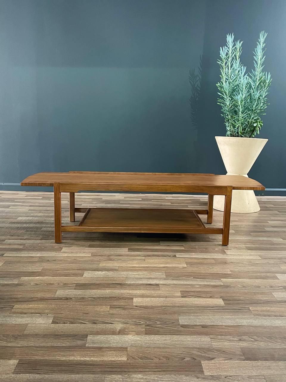 Newly Refinished - Mid-Century Modern “Composite” Coffee Table w/ Bookshelf In Excellent Condition In Los Angeles, CA