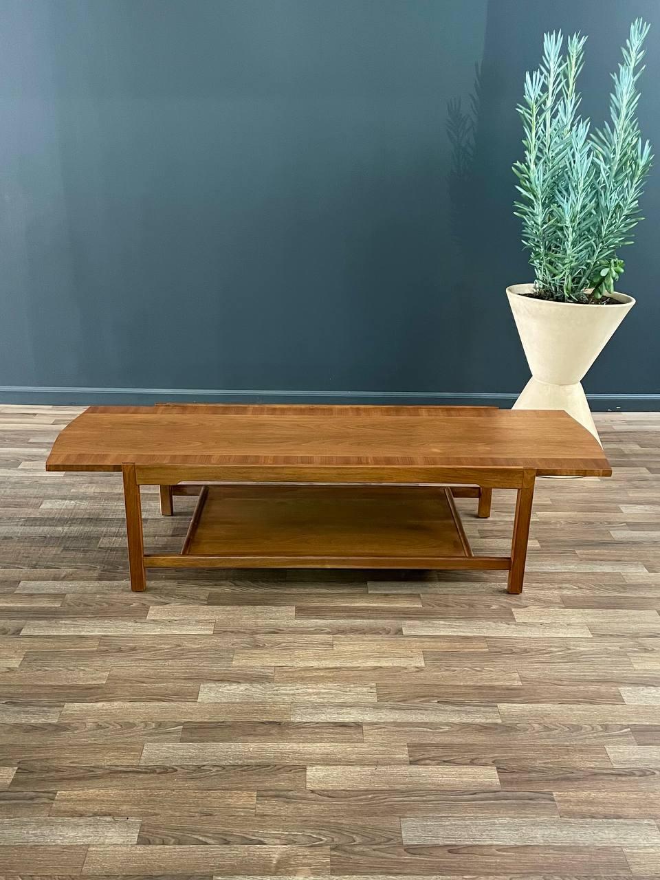 Mid-20th Century Newly Refinished - Mid-Century Modern “Composite” Coffee Table w/ Bookshelf