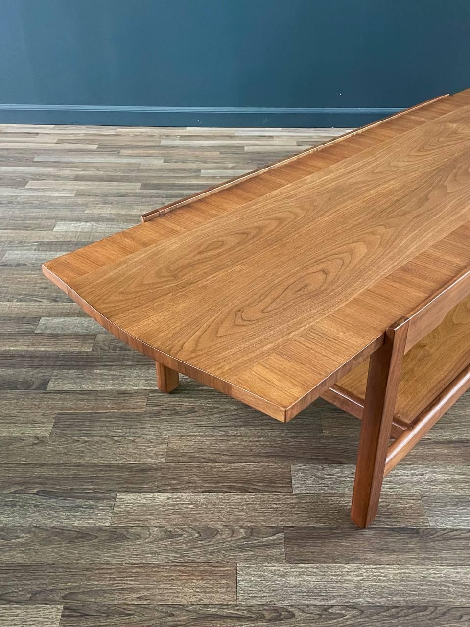 Newly Refinished - Mid-Century Modern “Composite” Coffee Table w/ Bookshelf 1