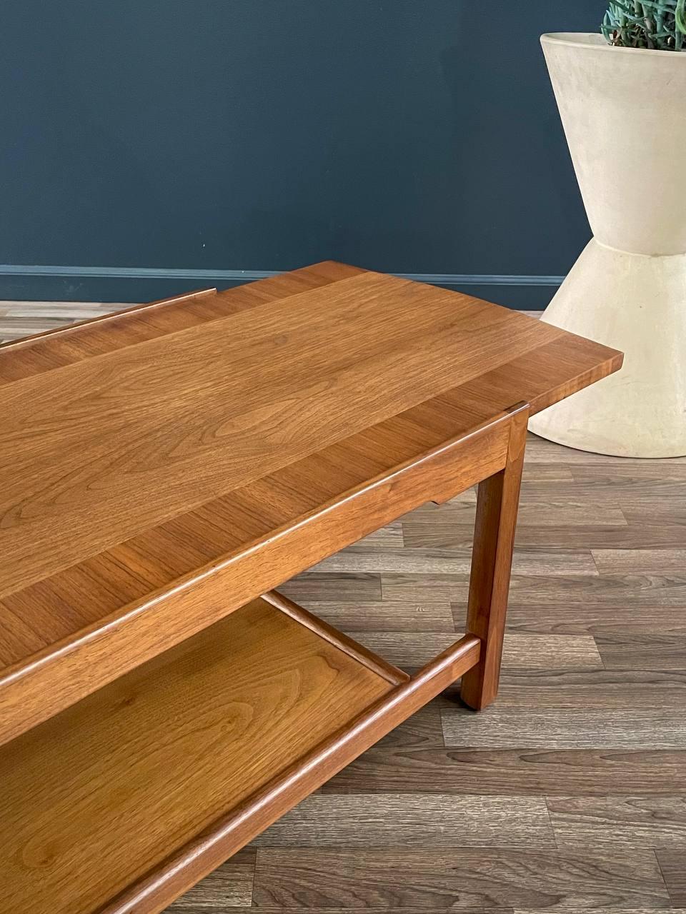 Newly Refinished - Mid-Century Modern “Composite” Coffee Table w/ Bookshelf 2