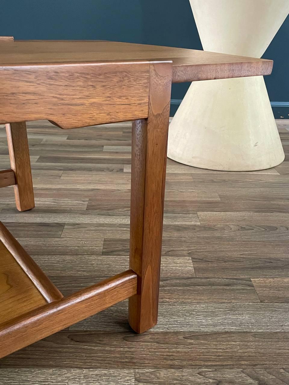 Newly Refinished - Mid-Century Modern “Composite” Coffee Table w/ Bookshelf 3