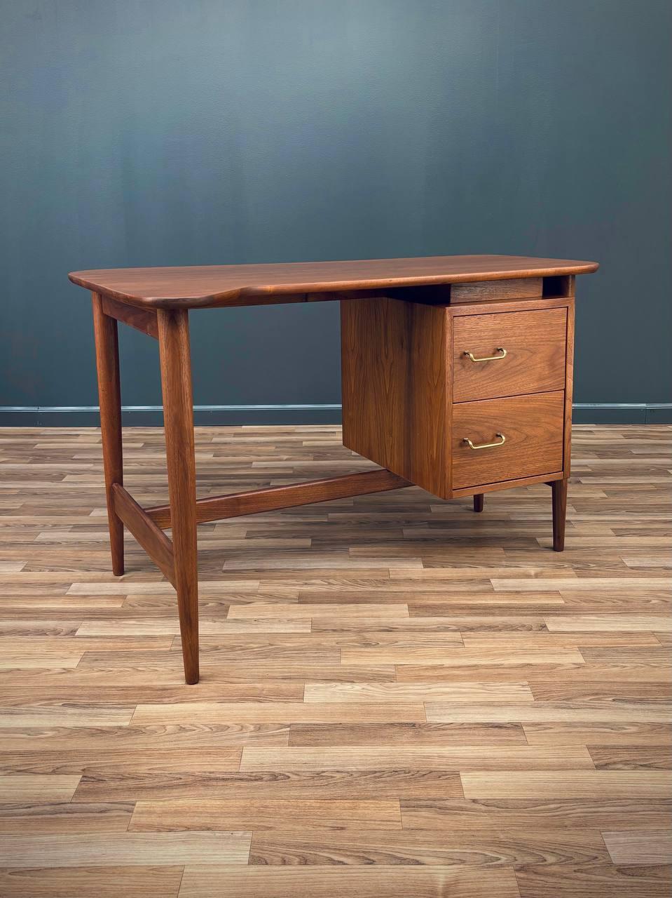 American Newly Refinished - Mid-Century Modern Desk by Merton Gershun  For Sale
