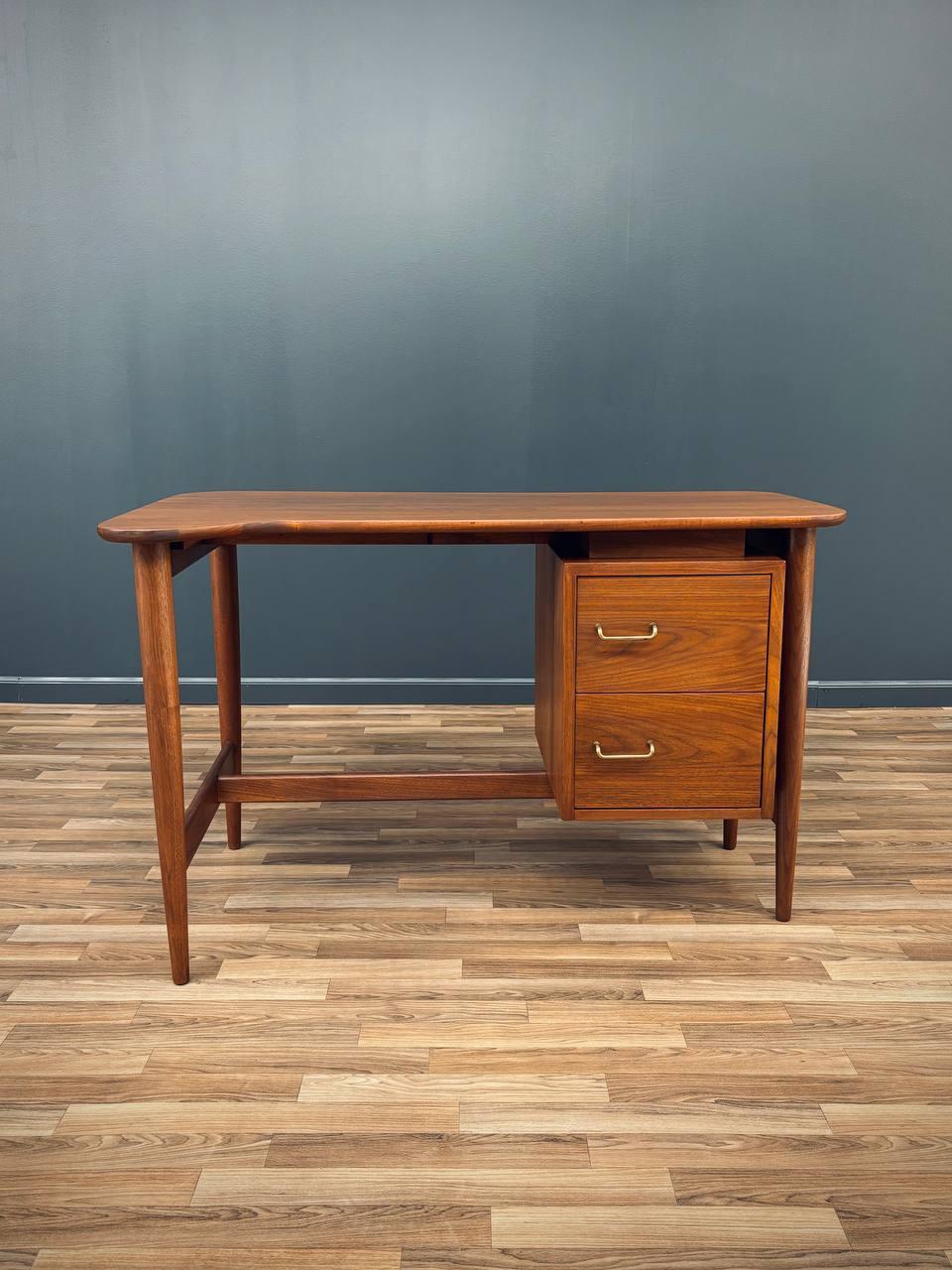 Mid-20th Century Newly Refinished - Mid-Century Modern Desk by Merton Gershun  For Sale