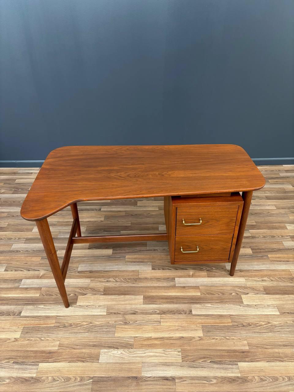 Brass Newly Refinished - Mid-Century Modern Desk by Merton Gershun  For Sale