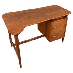 Retro Newly Refinished - Mid-Century Modern Desk by Merton Gershun 