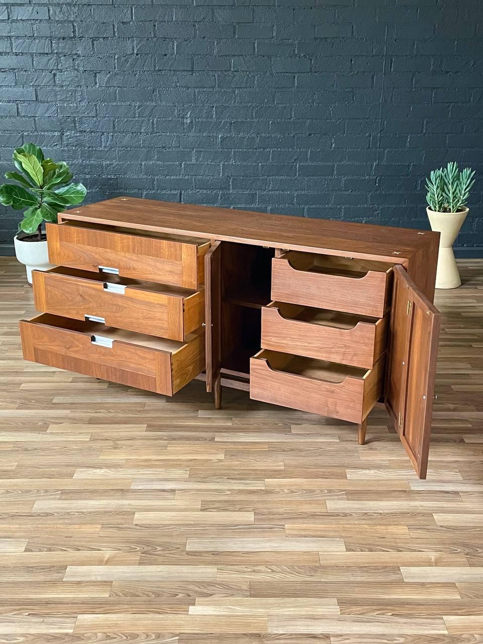 Mid-20th Century Newly Refinished - Mid-Century Modern Dresser by Merton Gershun w/ Cane Doors
