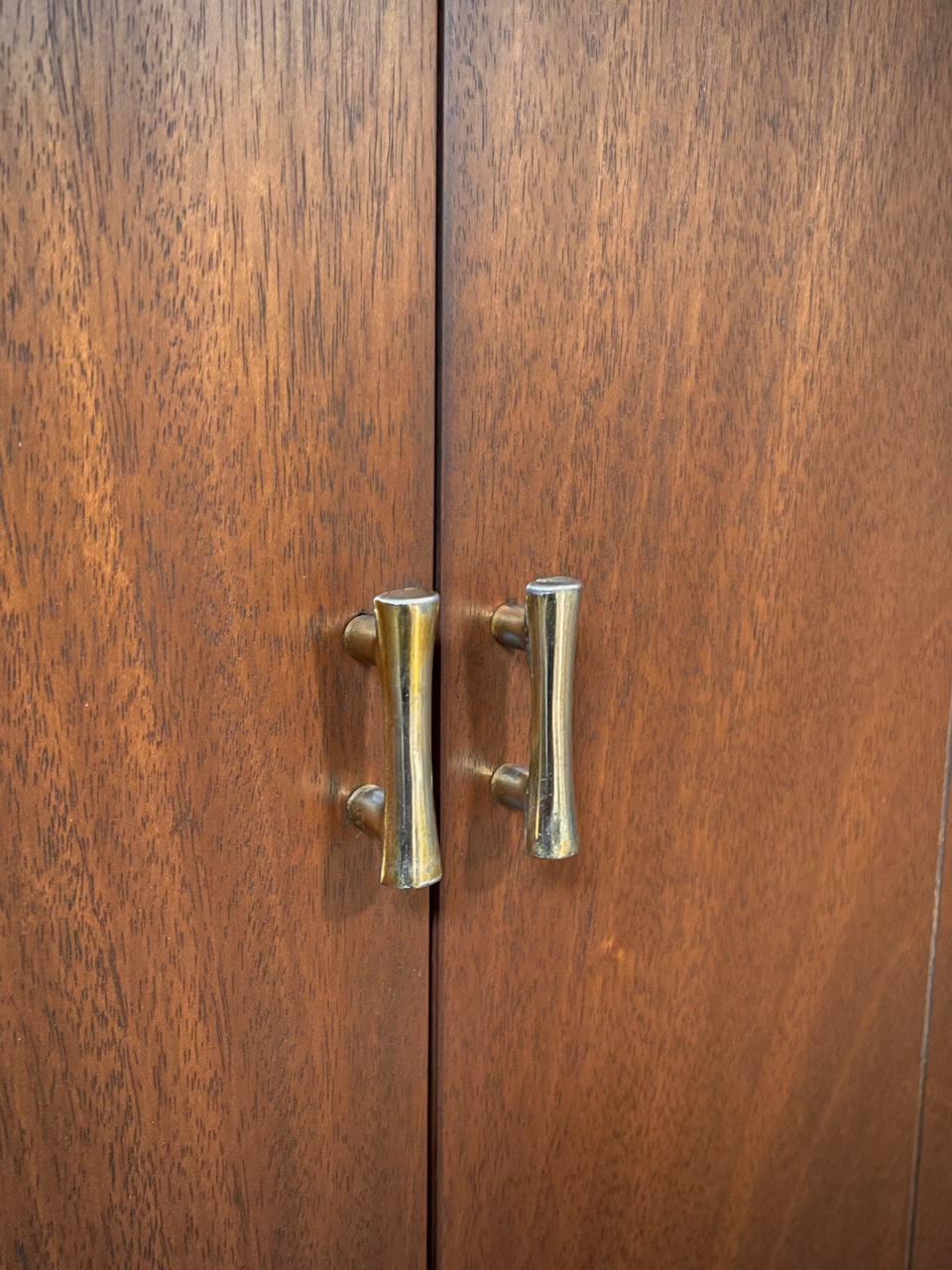 Newly Refinished - Mid-Century Modern Dresser w, Brass Accents For Sale 3