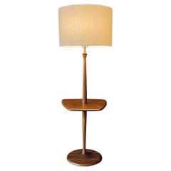 Newly Refinished - Mid-Century Modern Floor Lamp w/ Side Table by Laurel