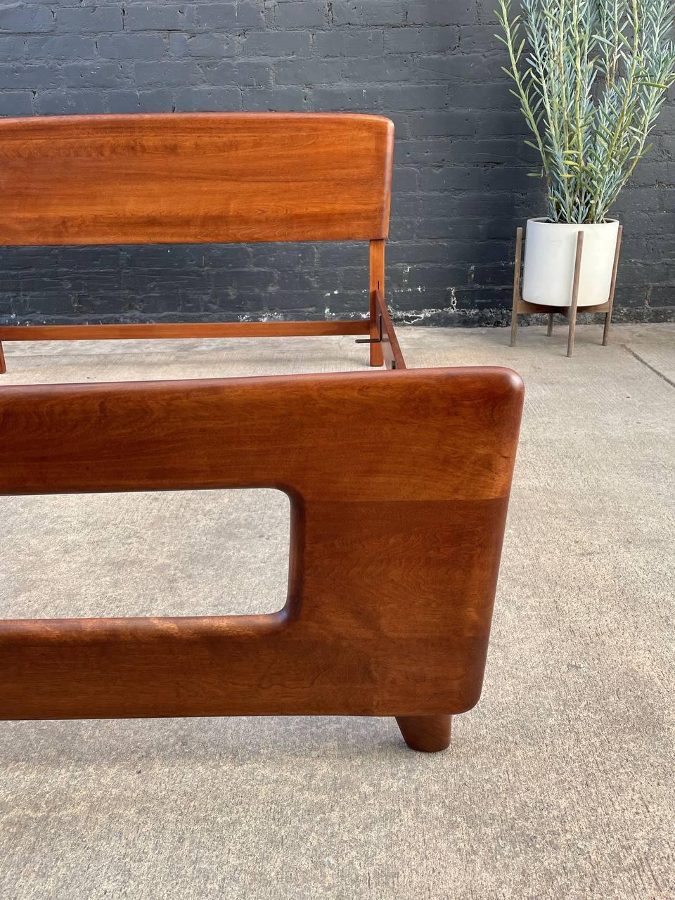 Newly Refinished - Mid-Century Modern Full-Size Bed “Dogbone” Frame 4