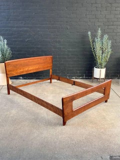 Newly Refinished - Mid-Century Modern Full-Size Bed “Dogbone” Frame