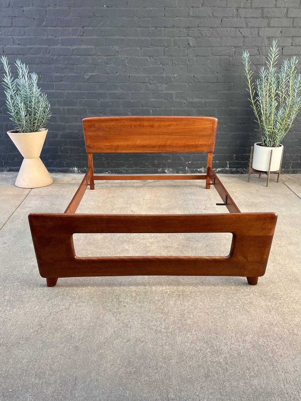 American Newly Refinished - Mid-Century Modern Full-Size Bed “Dogbone” Frame